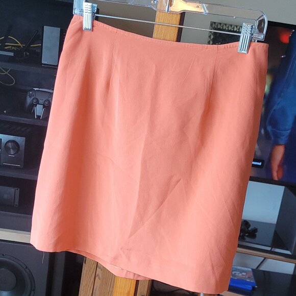 Salmon Petite‎ Silk Skirt - Picture 1 of 4